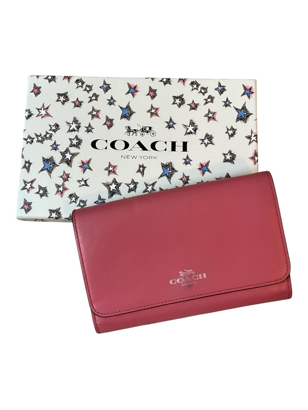 COACH New York Pink Leather Clutch /Wristlet Wallet
